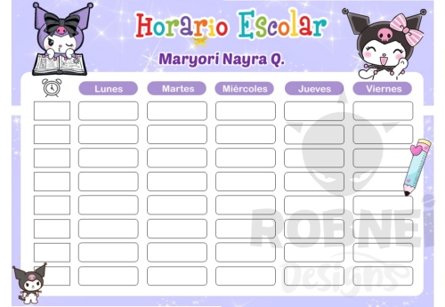 Kuromi Horario Escolar